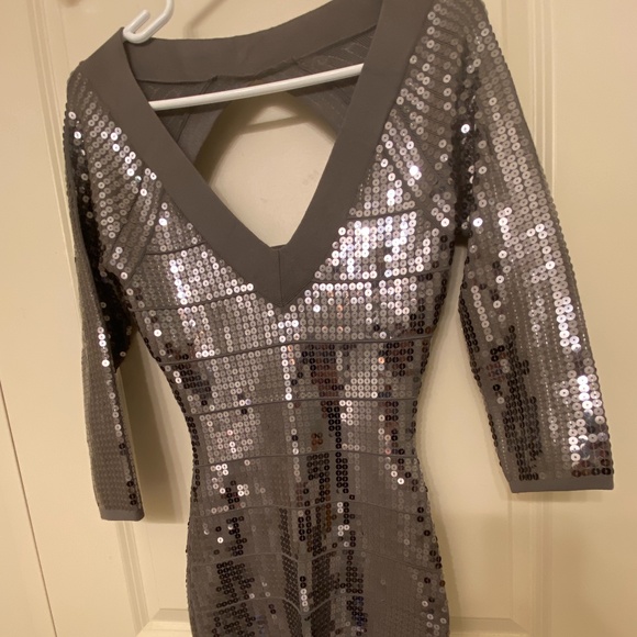 Guess by Marciano grey sequin sparkle dress. Size small - Picture 2 of 5